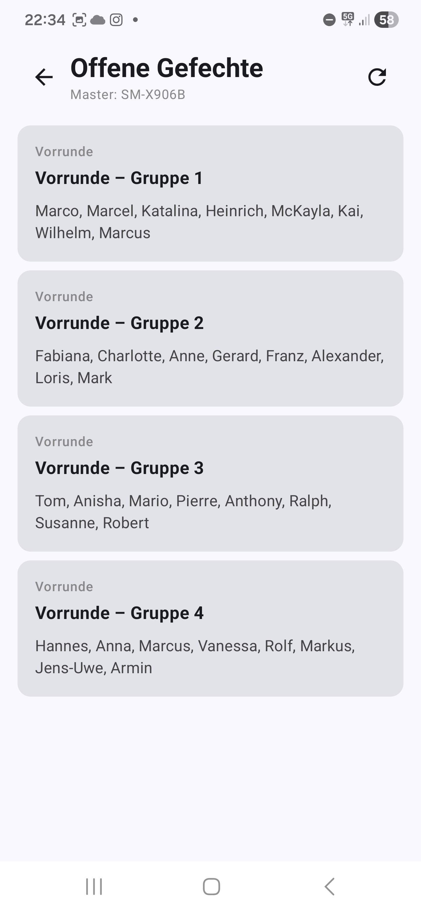 Liste der vom Master angebotenen Pool-Gruppen, aus denen der Client eine auswählt